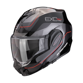 CASCO MODULARE Scorpion Exo Tech Evo Pro Commuta BLACK-SILVER-RED