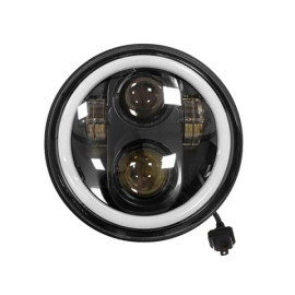FANALE COMPLETO ANTERIORE EVOK IRON LED PER VESPA PX 125 ARCOBALENO Ø148mm