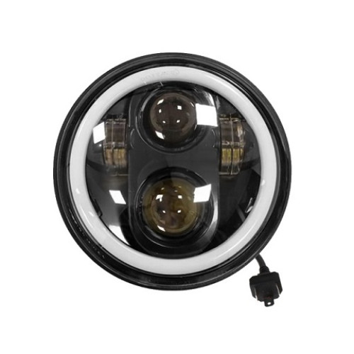 FANALE COMPLETO ANTERIORE EVOK IRON LED PER VESPA PX 125 ARCOBALENO Ø148mm