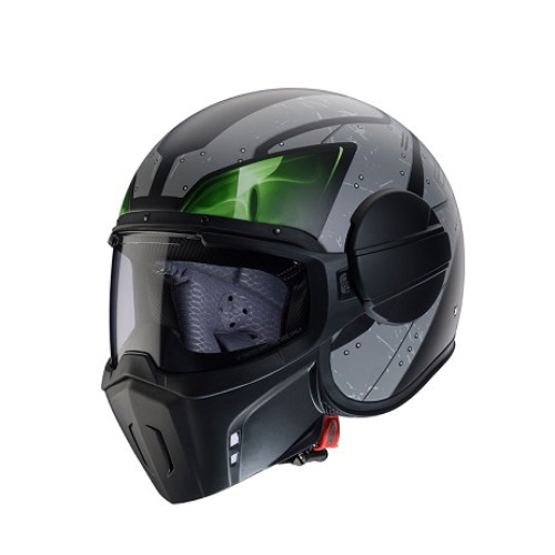 CASCO CABERG GHOST X FIBRA DI VETRO  VYRUS Nero Opaco Grigio Verde Fluo