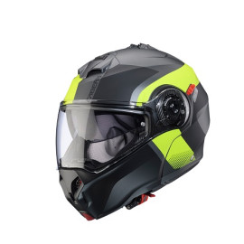 Casco Modulare Caberg Duke Evo Indy Grigio Metallizzato Opaco Giallo Fluo Nero