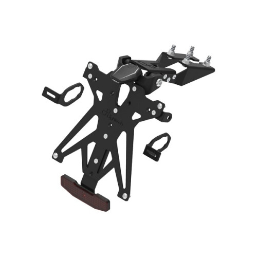  Porta Targa Regolabile Completo di luce targa e catadiottro  LIGHTECH per Kawasaki ZX 6R 636 (2019-2025) - Z 1100 (2025-2026)