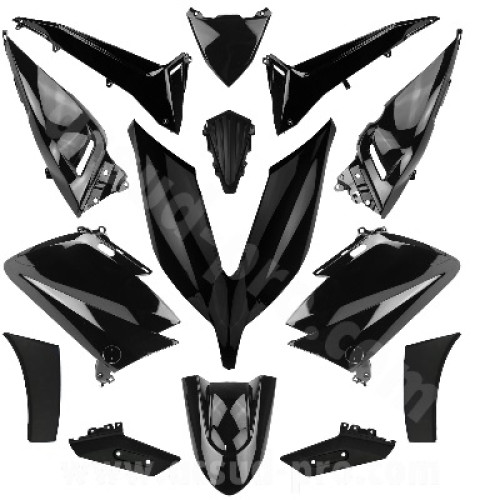 KIT CARENE YAMAHA T-MAX 530 (2015- 2016) NERO LUCIDO, CARENA VERSIONE TIPO ORIGINALE ( 14 PEZZI)