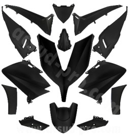 KIT CARENE YAMAHA T-MAX 530 (2015- 2016) NERO OPACO, CARENA VERSIONE TIPO ORIGINALE ( 14 PEZZI)