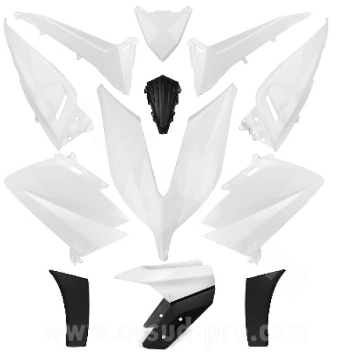 KIT CARENE YAMAHA T-MAX 530 (2015- 2016) WHITE COMPETITION, CARENA VERSIONE TIPO ORIGINALE ( 14 PEZZI)