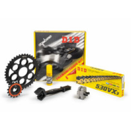 KIT DI TRASMISSIONE ORIGINALE DID - PIGNONE 15 - CORONA 43 - CATENA DID 520 VX3 G&B 112 MAGLIE- KAWASAKI ZX-6R 636 (2019-2026)