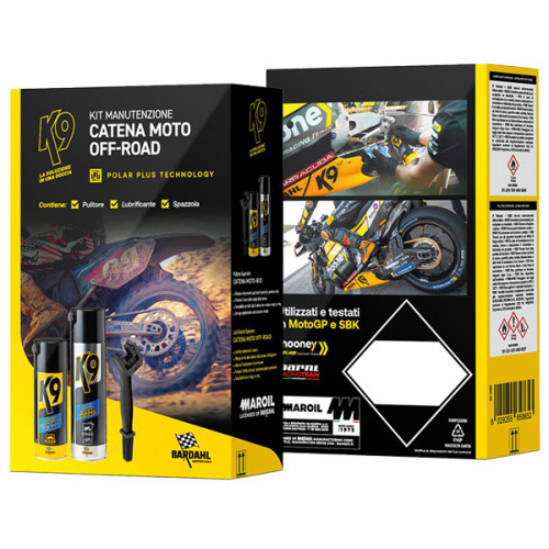 BARDAHL KIT K9 MANUTENZIONE CATENA OFF-ROAD  (CARTONE 6 KIT)