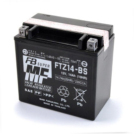 BATTERIA FURUKAWA FTZ14-BS 12V-14AH (EQUIVALENTE YUASA YTX14H-BS) (SIGILLATA CON ACIDO A CORREDO) 150X87X145