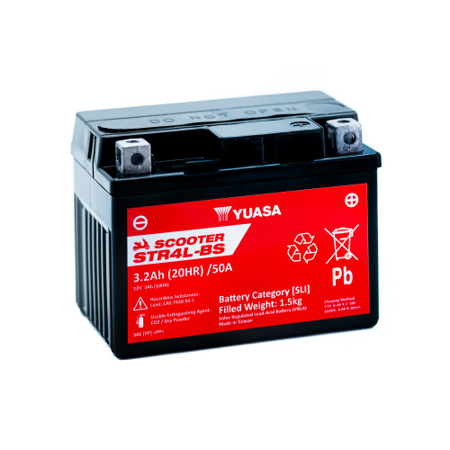 BATTERIA YUASA STR4L-BS 12V-3AH (SIGILLATA CON ACIDO A CORREDO)