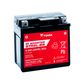 BATTERIA YUASA STR5L-BS 12V-4AH (SIGILLATA CON ACIDO A CORREDO)