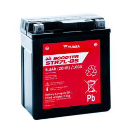 BATTERIA YUASA STR7L-BS 12V-6AH (SIGILLATA CON ACIDO A CORREDO)