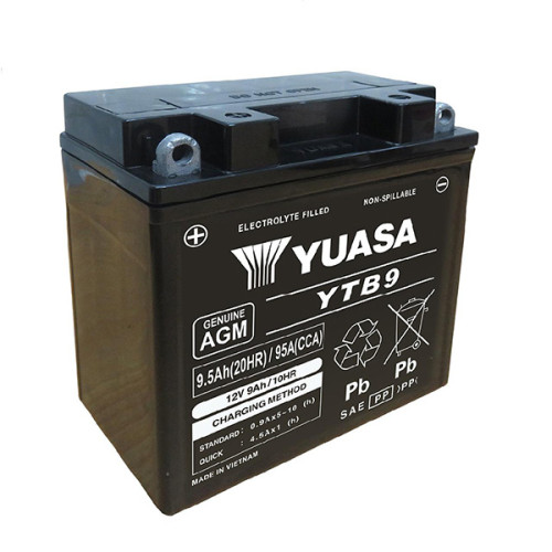 BATTERIA YUASA YTB9 12V-9AH (SIGILLATA ATTIVATA - FACTORY SEALED)