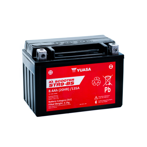 BATTERIA YUASA STR9-BS 12V-8AH (SIGILLATA CON ACIDO A CORREDO)