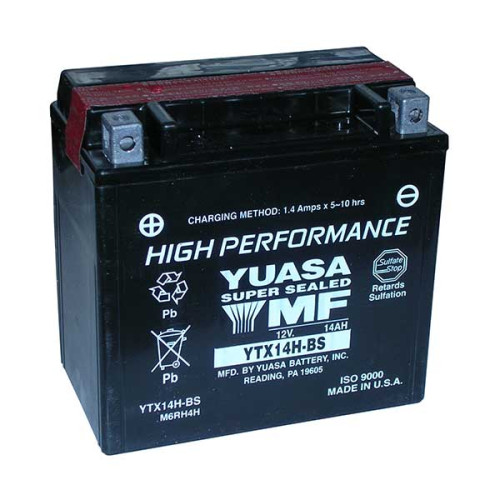 BATTERIA YUASA YTX14H-BS 12V-12AH (SIGILLATA CON ACIDO A CORREDO)