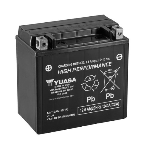 BATTERIA YUASA YTX14H 12V-12AH (SIGILLATA ATTIVATA - FACTORY SEALED)