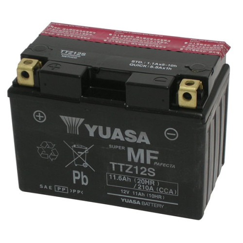 BATTERIA YUASA TTZ12S-BS 12V-11AH (SIGILLATA CON ACIDO A CORREDO)