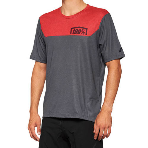 AIRMATIC MAGLIA A MANICHE CORTE RED/CHARCOAL - M
