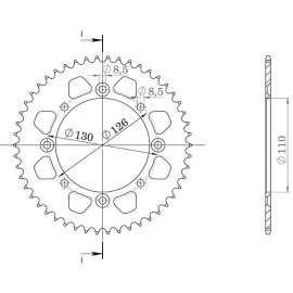 CORONA IN ALLUMINIO P420 - Z47 (DIS.00109)