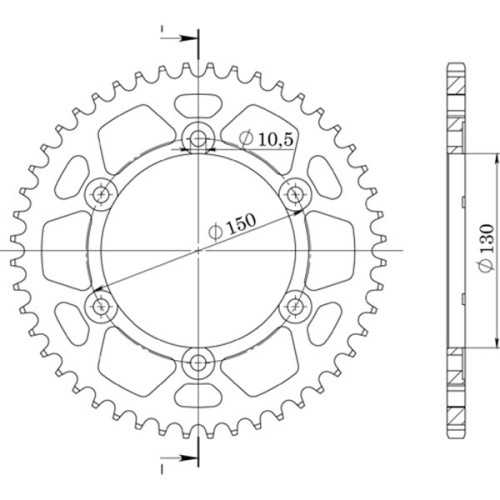 CORONA IN ALLUMINIO P530 - Z43 (DIS.13801)