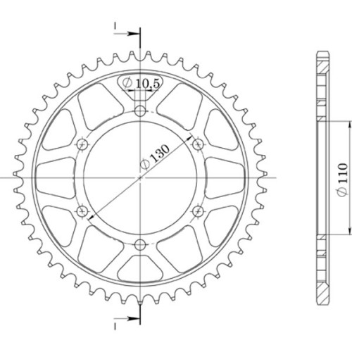 CORONA IN ALLUMINIO P530 - Z45 (DIS.13813)