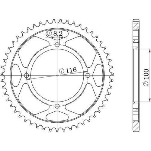 CORONA IN ALLUMINIO P428 - Z50 (DIS.17105)