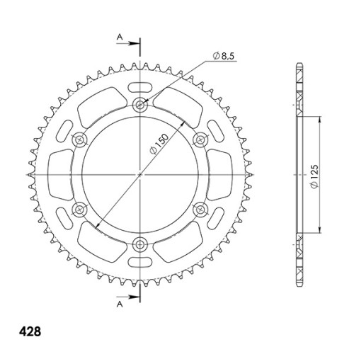 CORONA IN ALLUMINIO P428 - Z58 (DIS.30980)