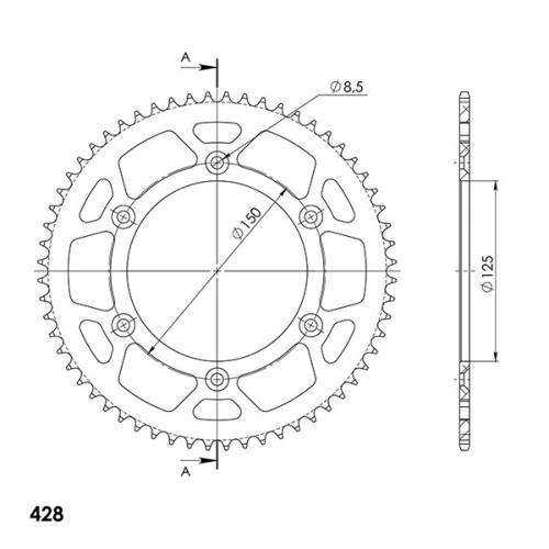CORONA IN ALLUMINIO P428 - Z60 (DIS.30980)