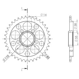 CORONA IN ALLUMINIO P520 - Z38 (DIS.51606)