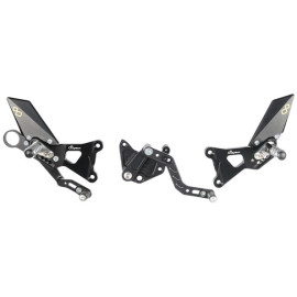 PEDANE REGOLABILI CON POGGIAPIEDE FISSO BMW S1000RR / HP4 (09/13) - CAMBIO ROVESCIATO -