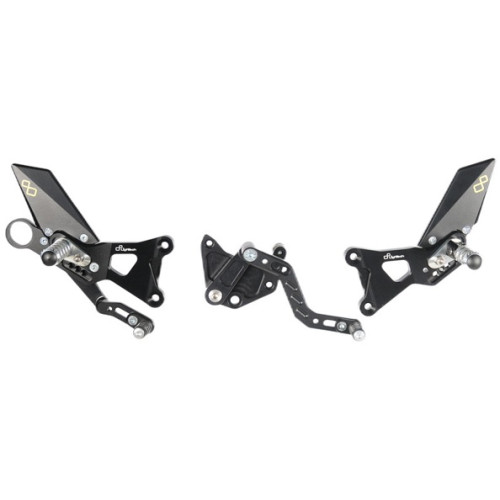 PEDANE REGOLABILI CON POGGIAPIEDE SNODATO BMW S1000RR / HP4 (09/13) - CAMBIO ROVESCIATO -