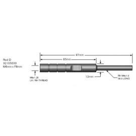 Asta Cambio D Maschio Femmina M8 M6 (Alluminio anodizzato nero)  Lunghezza 60.5mm