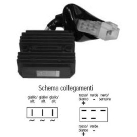 Regolatore di Tensione Giapponese SHINDENGEN SH541J-12 - 12V - C.C - Trifase - 8 Cavi con Sensore (5 + 3) - HONDA VTR 1000 SP (1999/2001)