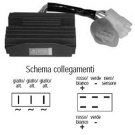 Regolatore di Tensione Giapponese SHINDENGEN SH689-BA - 12V - C.C - Trifase - 8 Cavi con Sensore (5 + 3) - HONDA VTR 1000 SP (2002/2006)