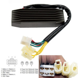 REGOLATORE DI TENSIONE SUZUKI INTRUDER 750 (1985-1991) INTRUDER 800 (1992-1995) - INTRUDER 1400 (1987-1995) - Regolatore 12V; 1 connettore 5 fili ; 1 faston -