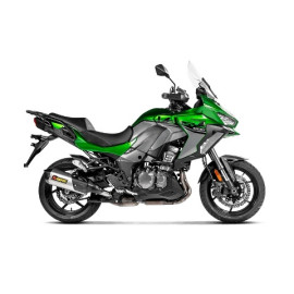 TERMINALE DI SCARICO AKRAPOVIC SLIP ON (TITANIO) OMOLOGATO FODERO IN TITANIO FONDELLO IN CARBONIO KAWASAKI 1000 VERSYS (2019>)