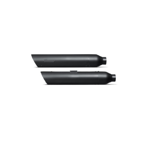 Coppia silenziatori di scarico AKRAPOVIC Linea Slip on Nero Omologato per HARLEY DAVIDSON FLSTF FAT BOY (2007-2014) - FLSTFB FAT BOY LO (2010-2014) - FXSTD DEUCE (2007)
