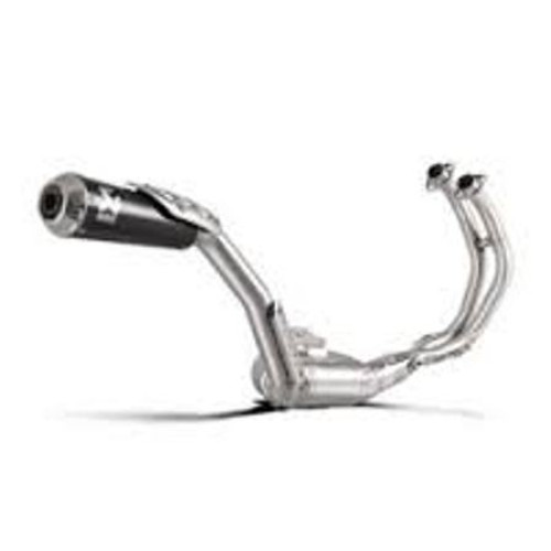 Scarico completo omologato AKRAPOVIC con collettori in inox e silenziatore nero Linea Racing (Inox) per YAMAHA XSR 900 (2016)