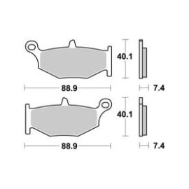 Pastiglia freno SBS Posteriore Sinterizzate SUZUKI GSR 600 (2006-) GSX-R 600 / 750 (2006-10) GSX-R 1000 (2007-2008) GSX-R 1300 HABUSA  (2008-) GSX-R 1340 B-KING (2008-)