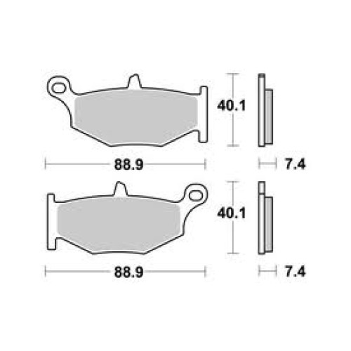 Pastiglia freno SBS Posteriore Sinterizzate SUZUKI GSR 600 (2006-) GSX-R 600 / 750 (2006-10) GSX-R 1000 (2007-2008) GSX-R 1300 HABUSA  (2008-) GSX-R 1340 B-KING (2008-)