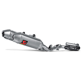 Scarico completo inox Akrapovic fodero titanio Non Omologato 112 DB doppio silenziatore per HONDA CROSS CRF 250 R (2014>)