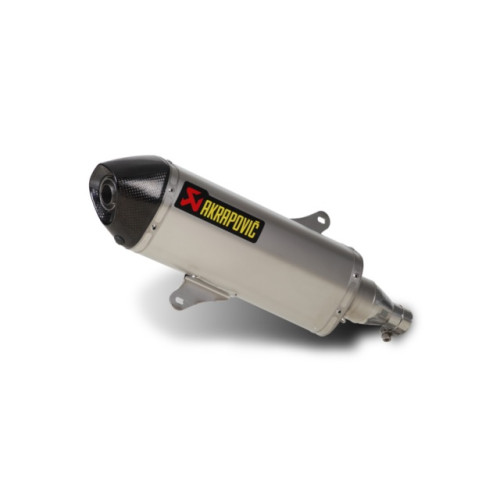 Silenziatore omologato, fodero in inox, fondello in carbonio Akrapovic Linea Slip on (TITANIO) per PIAGGIO BEVERLY 350 SPORT TOURING (12/13>)