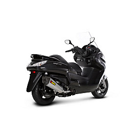 Terminale di scarico Akrapovic linea SPLIT-ON Esagonale con corpo in Titanio e fodero esterno inox, fondello in Carbonio per YAMAHA MAJESTY 400 (2007/2013) - x-Max 400 (2013-2014) - MBK EVOLIS 400 (2013-2015)
