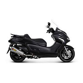 Terminale di scarico Akrapovic linea SPLIT-ON Esagonale con corpo in Titanio e fodero esterno inox, fondello in Carbonio per YAMAHA MAJESTY 400 (2007/2013) - x-Max 400 (2013-2014) - MBK EVOLIS 400 (2013-2015)