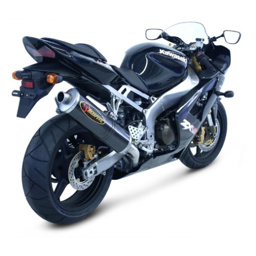 Scarico completo AKRAPOVIC Linea Racing (CARBONIO) inox Non omologato fodero in carbonio per KAWASAKI ZX-6R / 636 (2003-2004)