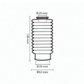 SOFFIETTI PER FORCELLE A 11 DENTI  - DIAMETRO ø 29mm - ø 39mm - ALTEZZA 138mm - NERO