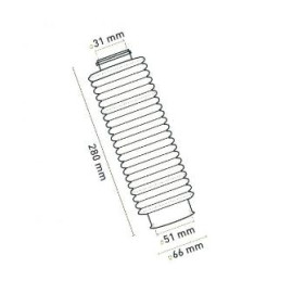SOFFIETTI PER FORCELLE A 21 DENTI  - DIAMETRO ø 31mm - ø 51mm - ALTEZZA 280mm - NERO