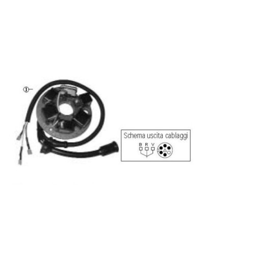 Statore Ducati 6 poli c/piasra per PIAGGIO VESPA PK 50 S (82/85 - c/frecce - c/avviamento elettrico)