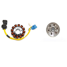 Volano completo Kokusan 170W - 12 poli trifase diametro 101,8/116 - cono 19 MOTORE PIAGGIO LEADER 4T 180/200 (4V-ACQUA)  per APRILIA ATLANTIC 200 SCARABEO 200(03/07) SPORT CITY 200/ONE/CUBE - GILERA RUNNER VXR 180/200 DNA 180
