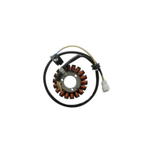 Statore kokusan 18 poli - c/pick-up a 1 cavo diametro est. 94,8 - int.34,9 per APRILIA SCARABEO 125/200 LIGHT (07/09) - BENELLI VELVET 400 (solo statore) - MALAGUTI MADISON 400 (solo statore) MOTORE  APRILIA 125/200 4T CARBURATORE - MOTORE F. MORINI 400