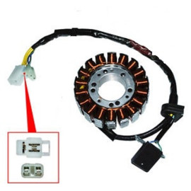 STATORE 18 bobine, connettore 3 fili, connettore 2 fili, diametro esterno 93,5mm, diametro interno 35mm per KYMCO PEOPLE GTI 300 (2010-2016) - DOWNTOWN 300 (2009-2011)